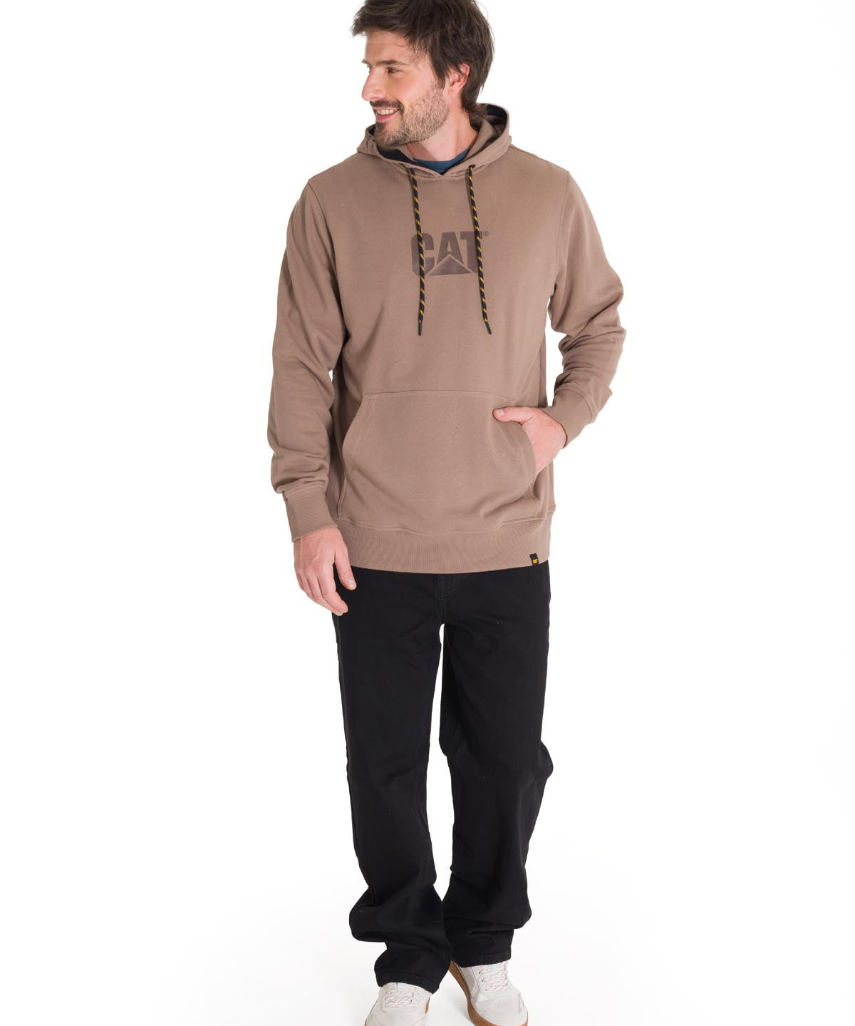 Polerón Manga Larga Hombre PREMIUM GRAPHIC PULLOVER Café Claro Cat