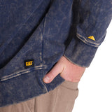 Polerón Manga Larga Hombre PREMIUM WASH CREW NECK Azul Marino Cat