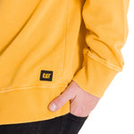 Polerón Manga Larga Hombre Premium Wash Crew Neck Amarillo Cat