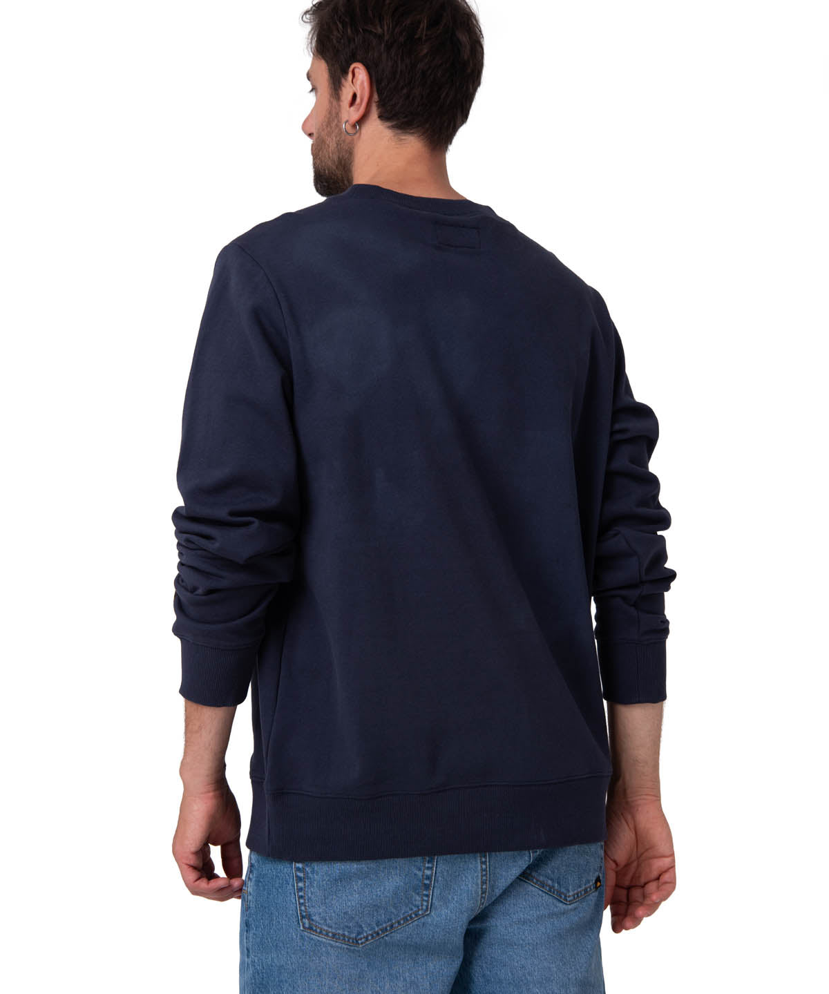 Polerón Crewneck Hombre Graphic Fleece Azul Oscuro Cat