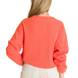 Polerón Cuello en V Mujer Oversize Waffle Salmón CAT