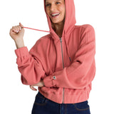 Polerón Con Gorro Mujer Waffle-Knit Salmón CAT