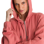 Polerón Con Gorro Mujer Waffle-Knit Salmón CAT