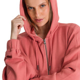 Polerón Con Gorro Mujer Waffle-Knit Salmón CAT