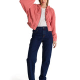 Polerón Con Gorro Mujer Waffle-Knit Salmón CAT