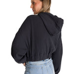 Polerón Con Gorro Mujer Waffle-Knit Grafito CAT