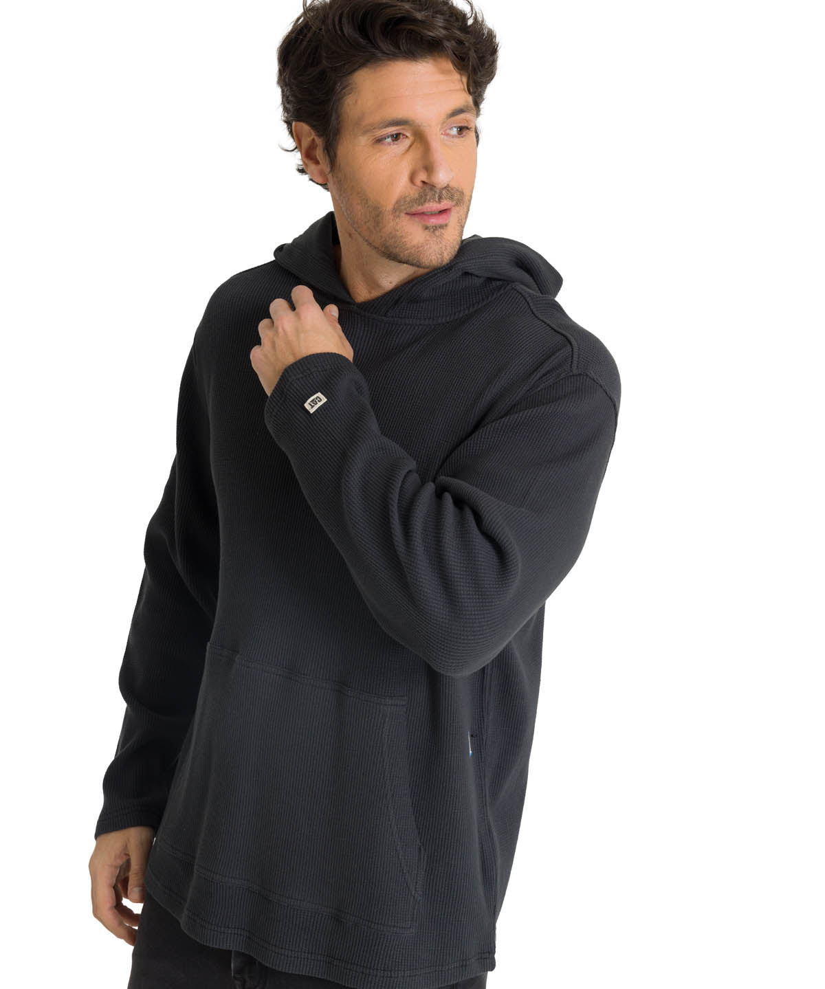 Polerón Con Gorro Hombre Waffle-Knit Grafito CAT