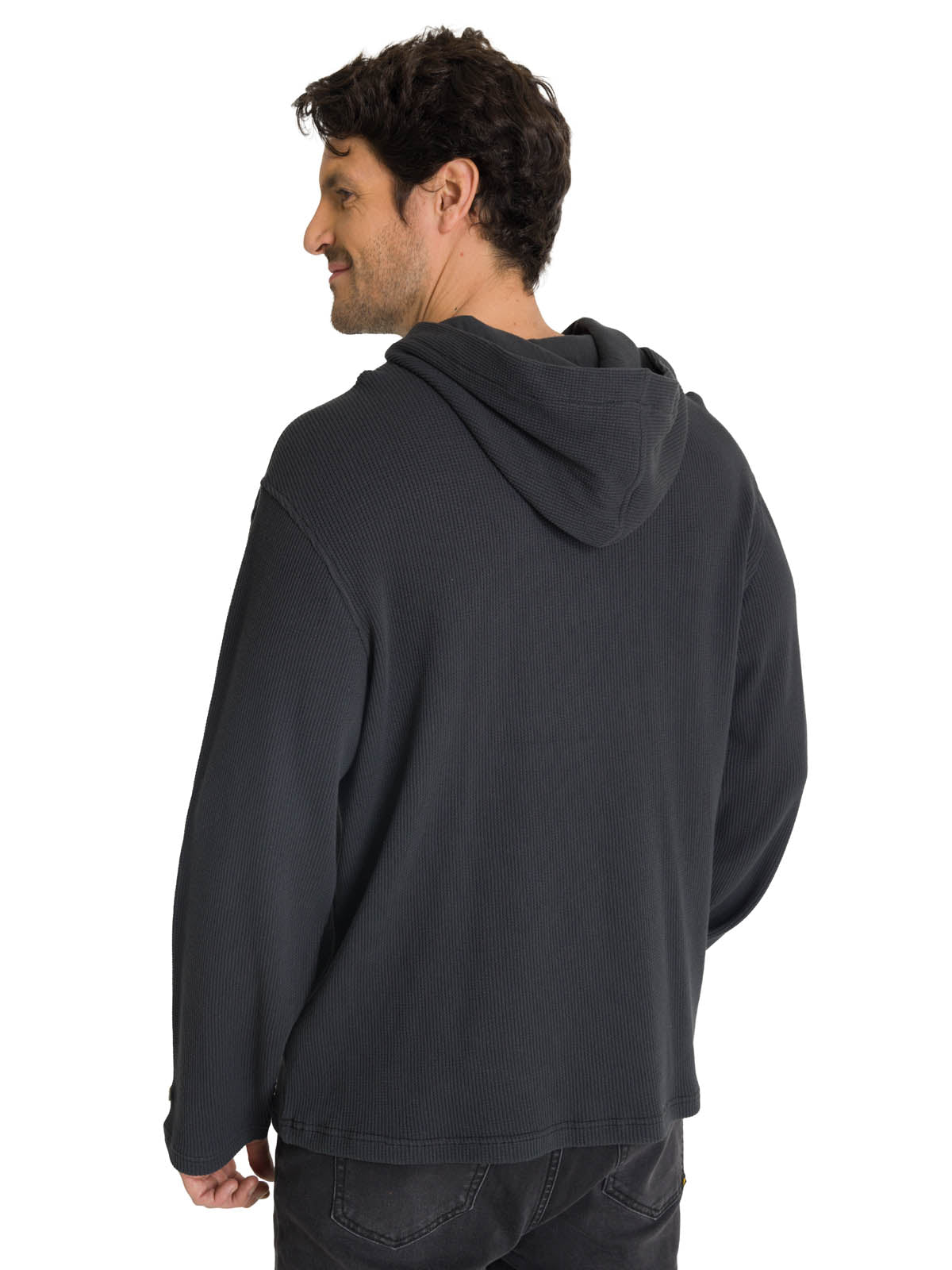 Polerón Con Gorro Hombre Waffle-Knit Grafito CAT