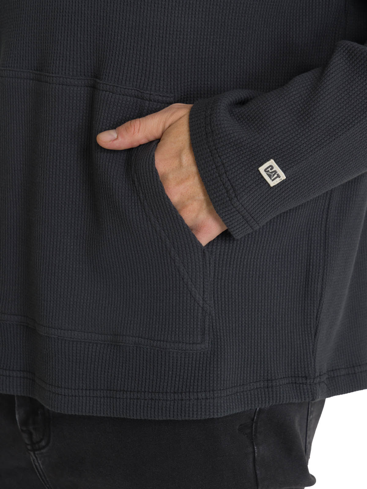 Polerón Con Gorro Hombre Waffle-Knit Grafito CAT