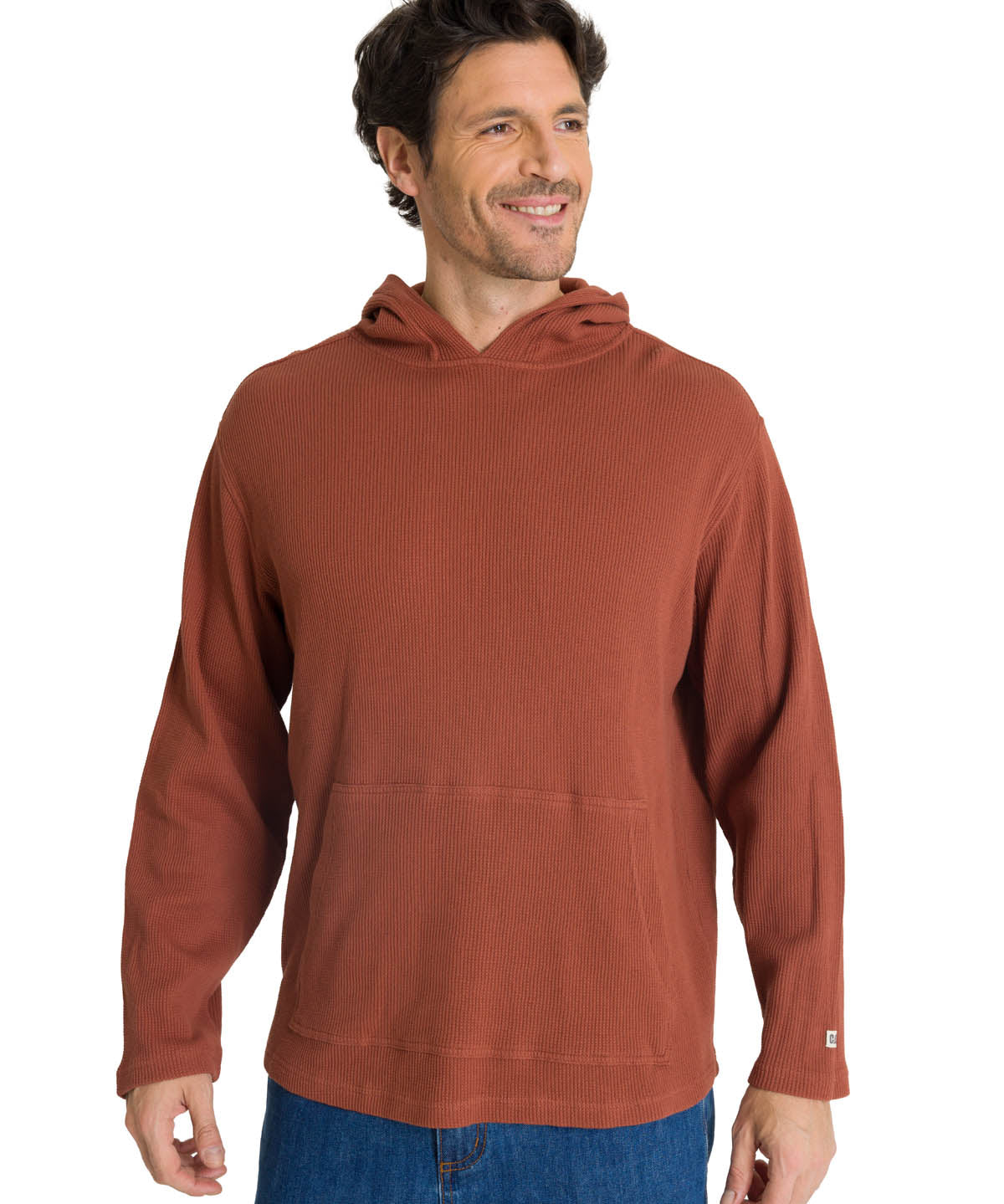 Polerón Con Gorro Hombre Waffle-Knit Terracota CAT