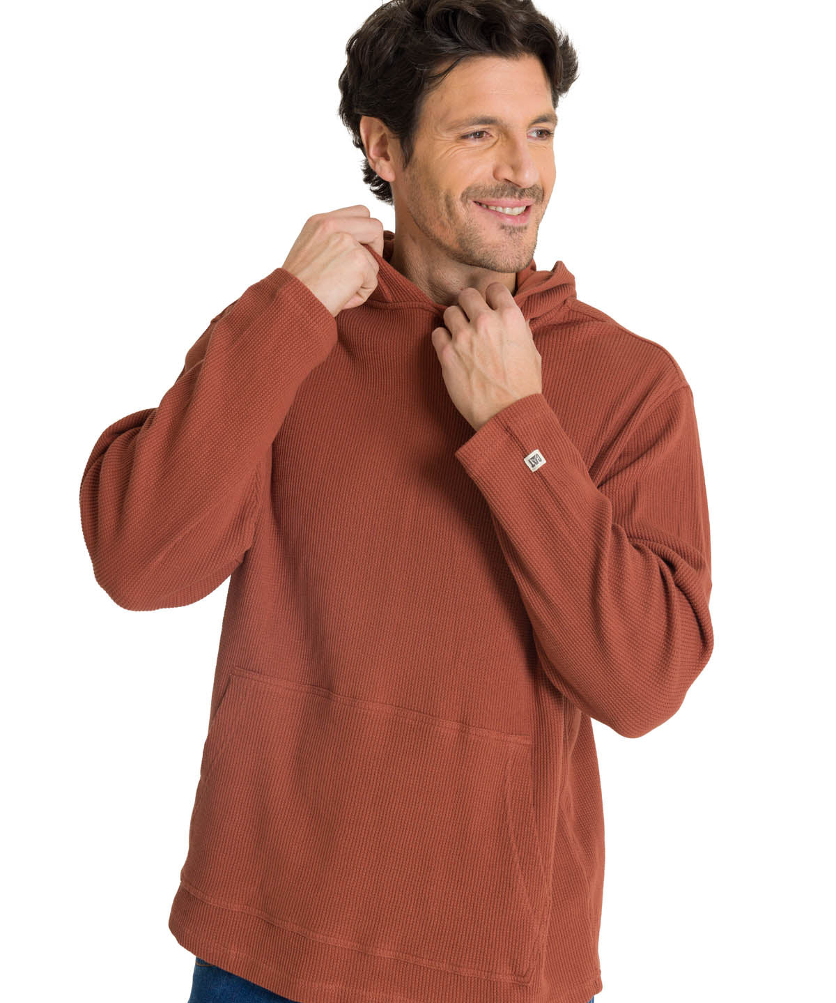 Polerón Con Gorro Hombre Waffle-Knit Terracota CAT