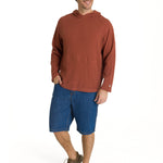 Polerón Con Gorro Hombre Waffle-Knit Terracota CAT