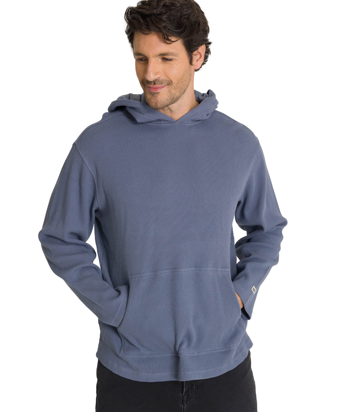 Polerón Con Gorro Hombre Waffle-Knit Gris CAT