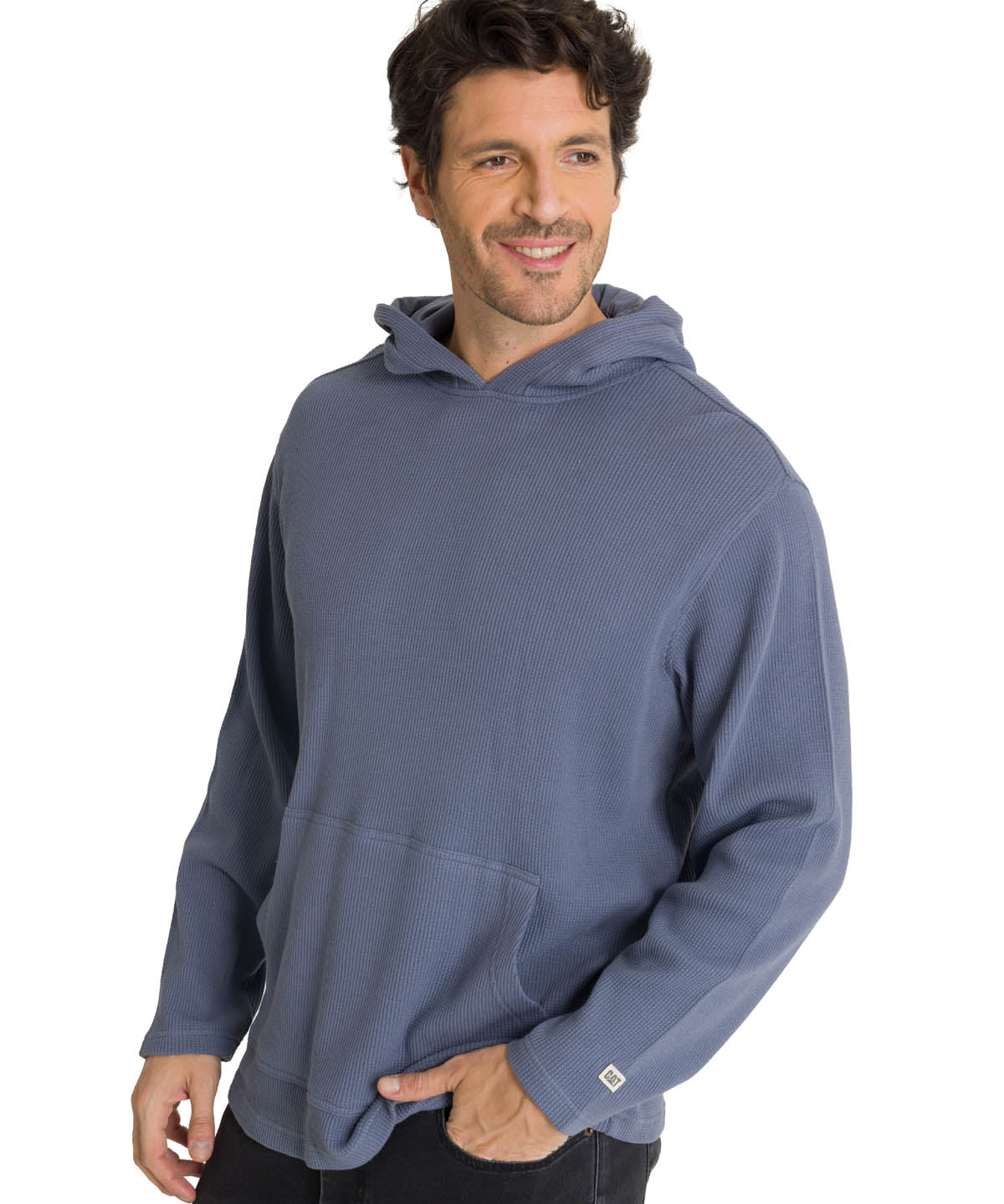 Polerón Con Gorro Hombre Waffle-Knit Gris CAT