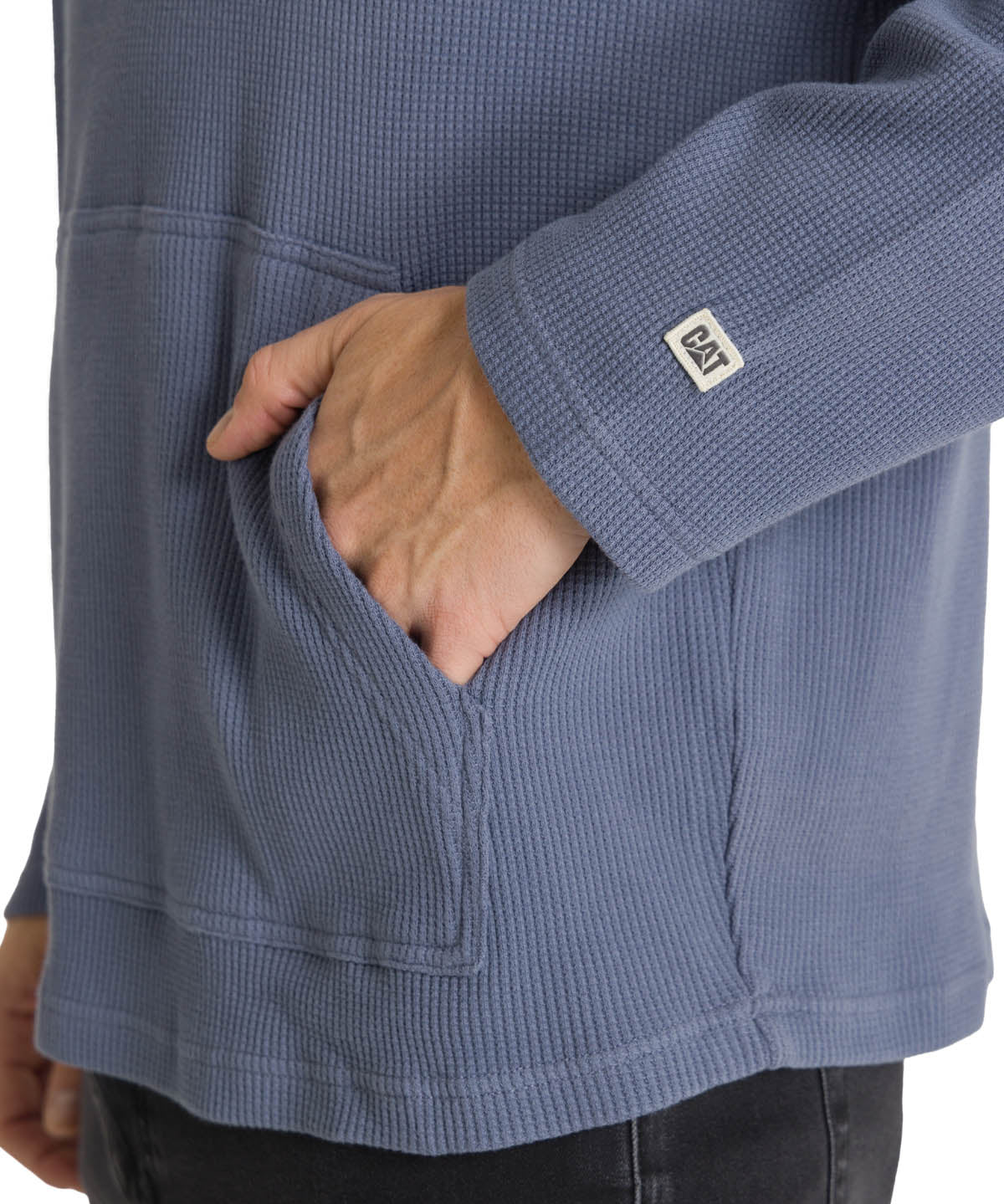 Polerón Con Gorro Hombre Waffle-Knit Gris CAT