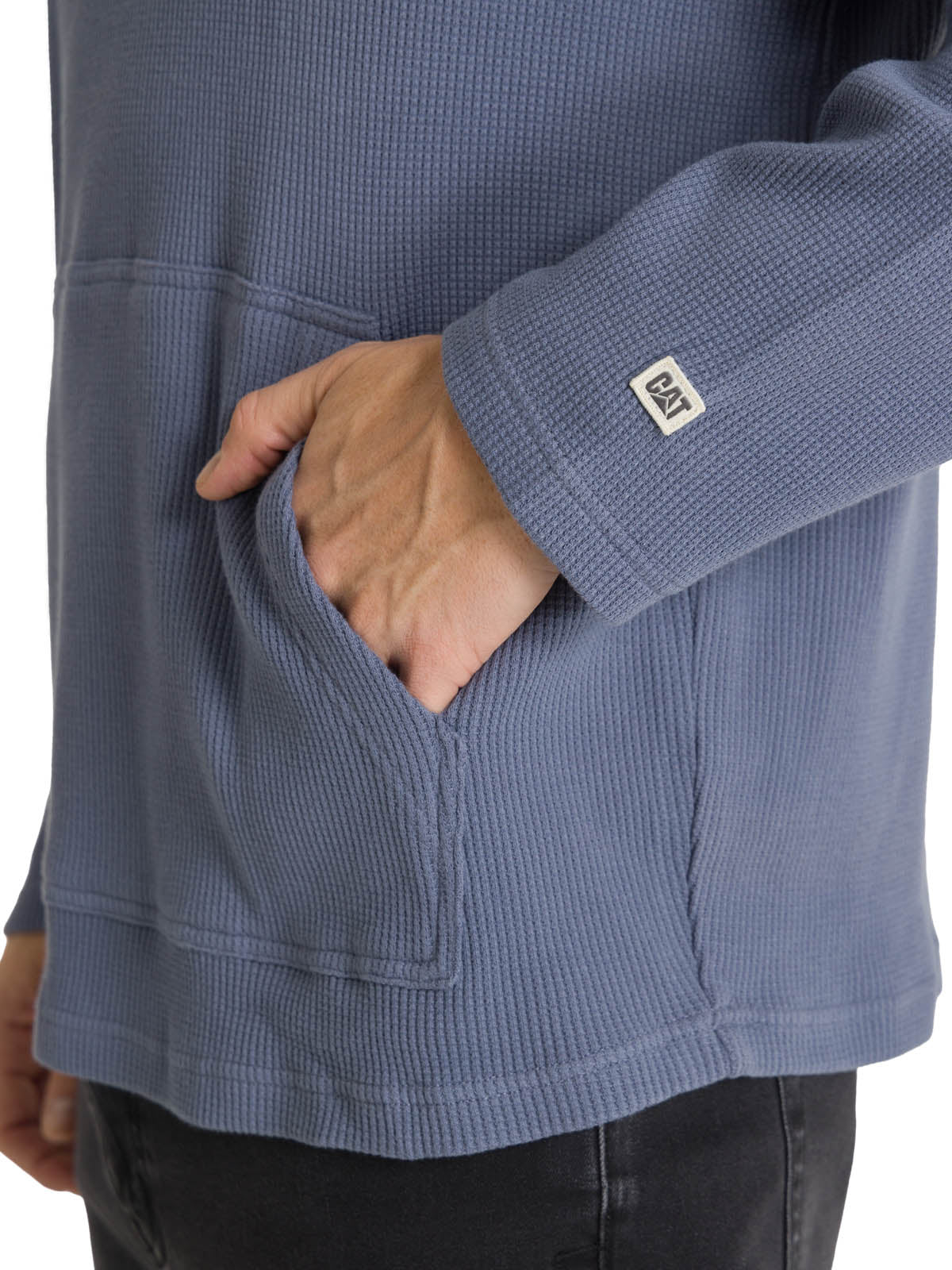 Polerón Con Gorro Hombre Waffle-Knit Gris CAT