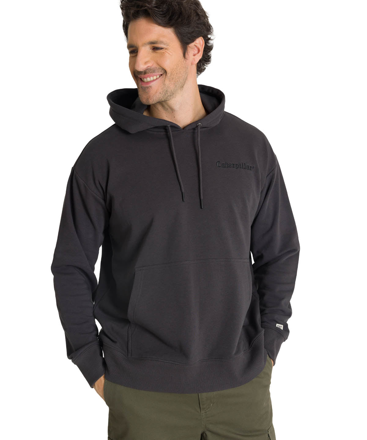 Polerón Con Gorro Hombre Relax French Terry Grafito CAT