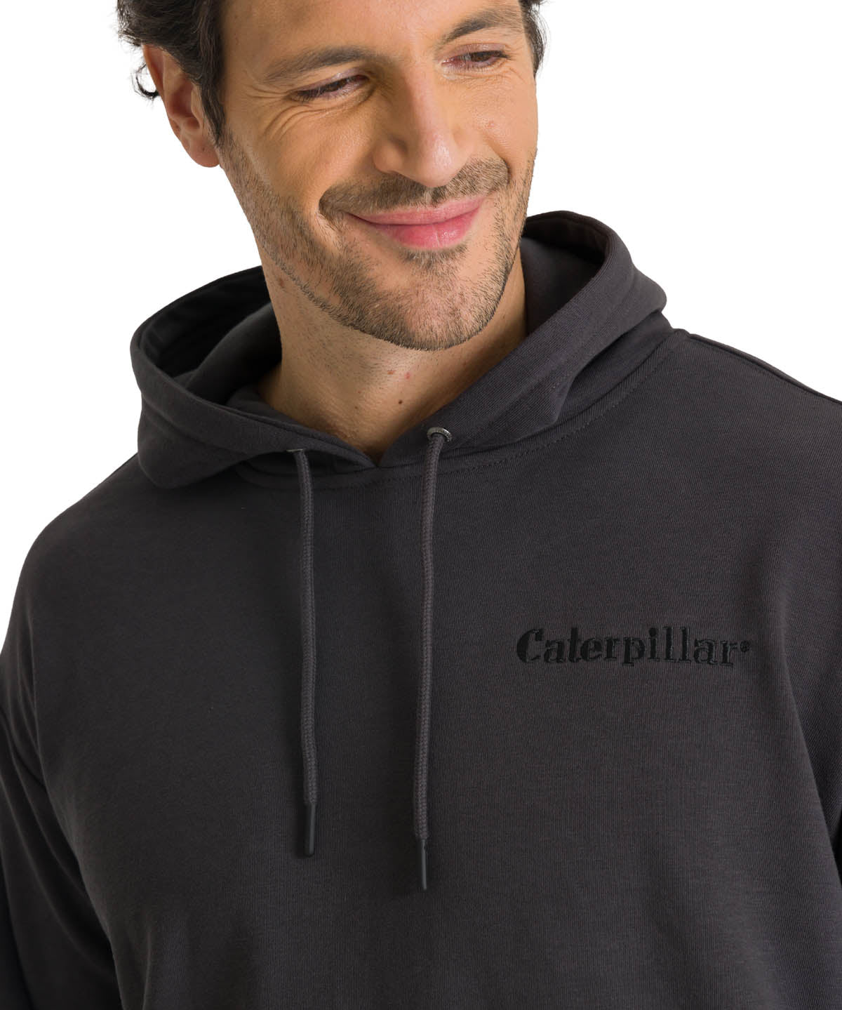 Polerón Con Gorro Hombre Relax French Terry Grafito CAT