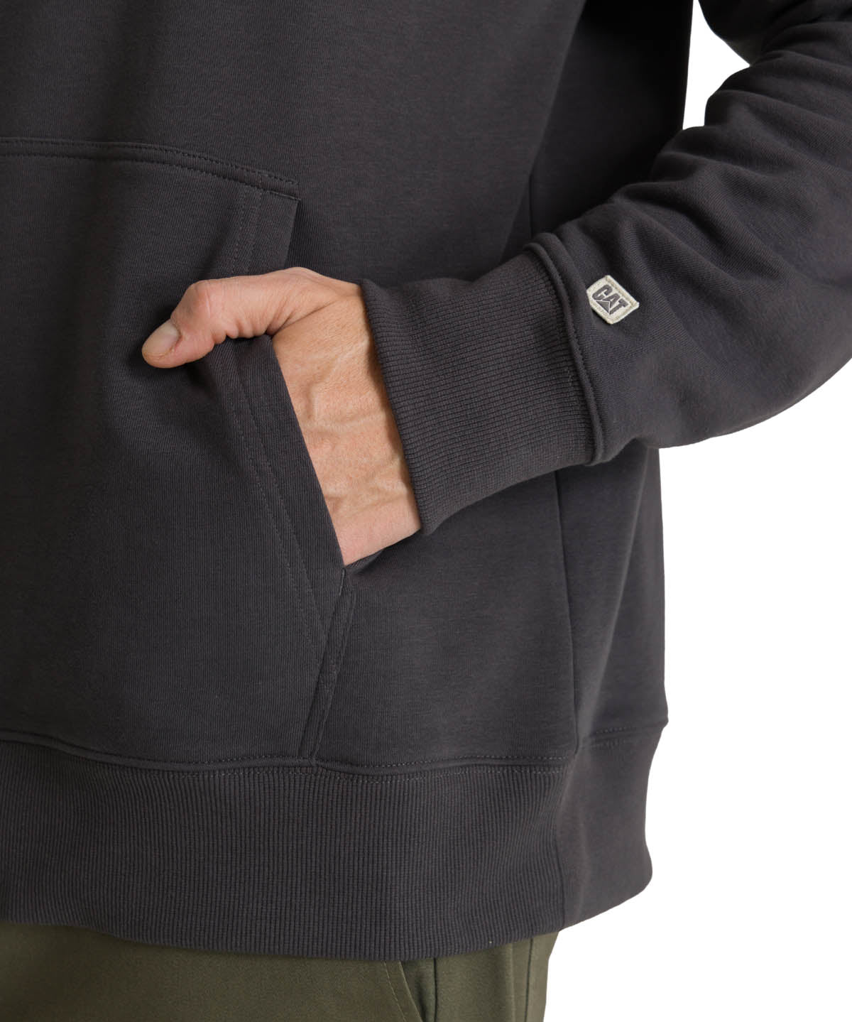 Polerón Con Gorro Hombre Relax French Terry Grafito CAT