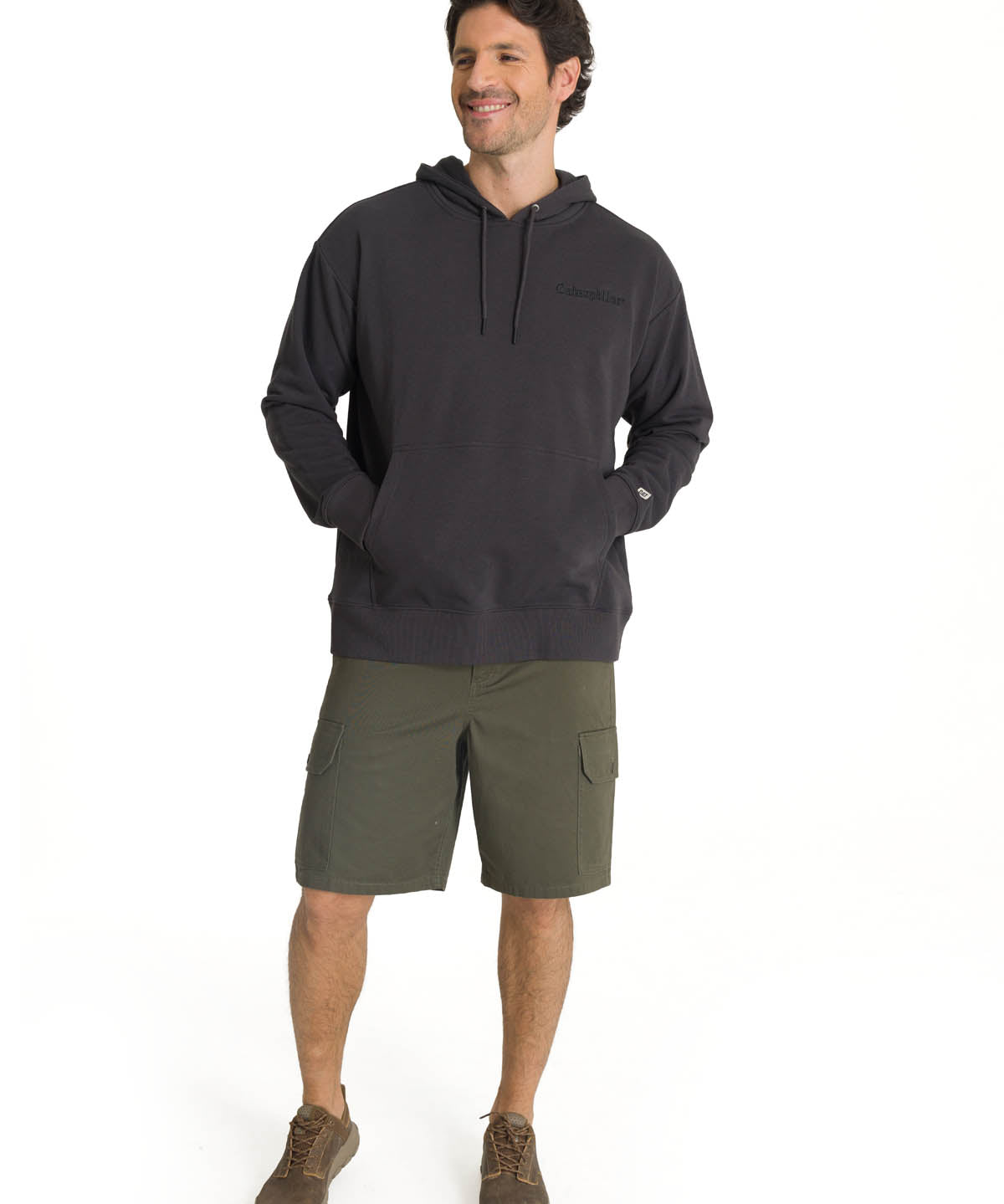 Polerón Con Gorro Hombre Relax French Terry Grafito CAT