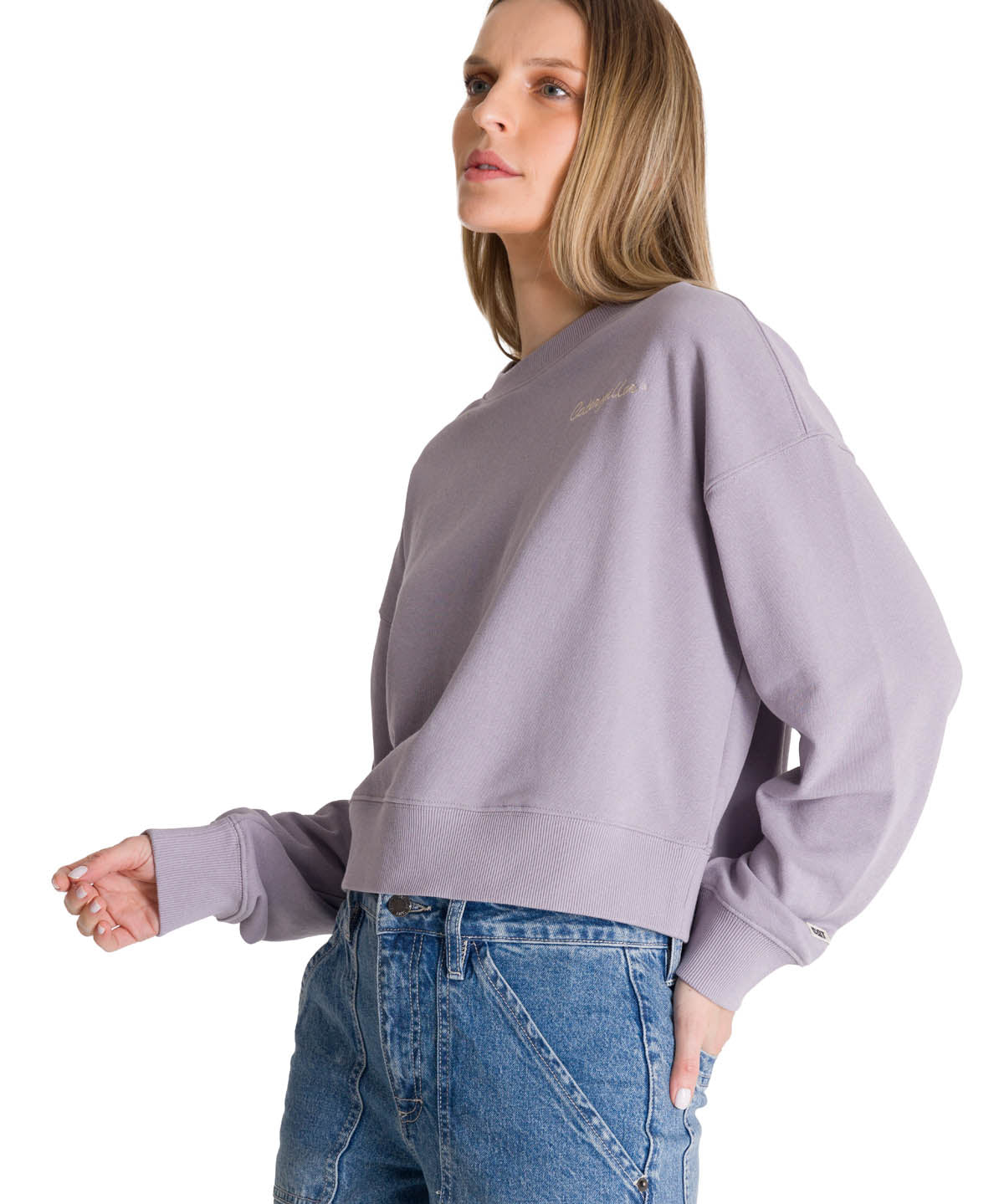 Polerón Crewneck Mujer Relaxed French Terry Lila CAT