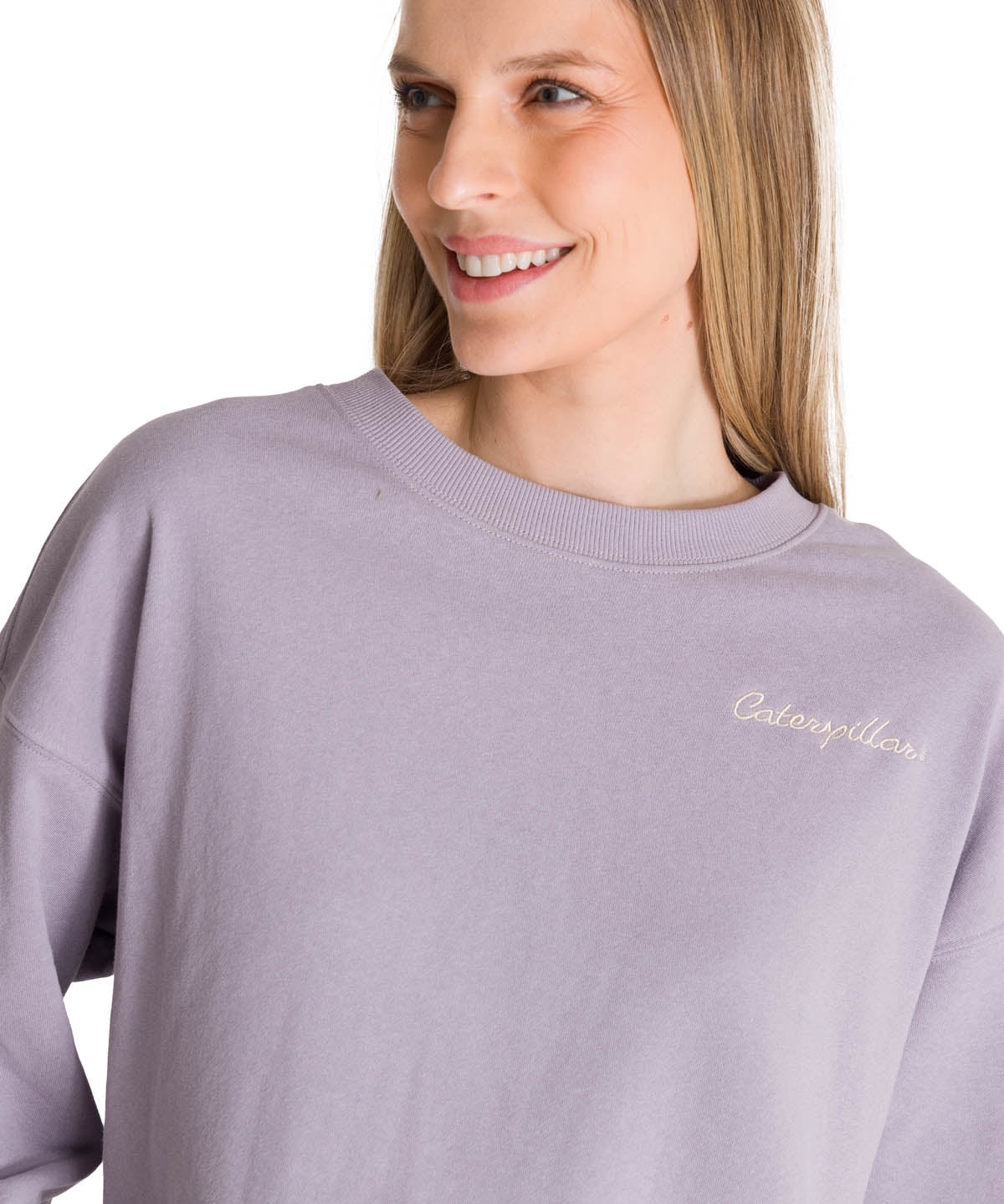 Polerón Crewneck Mujer Relaxed French Terry Lila CAT