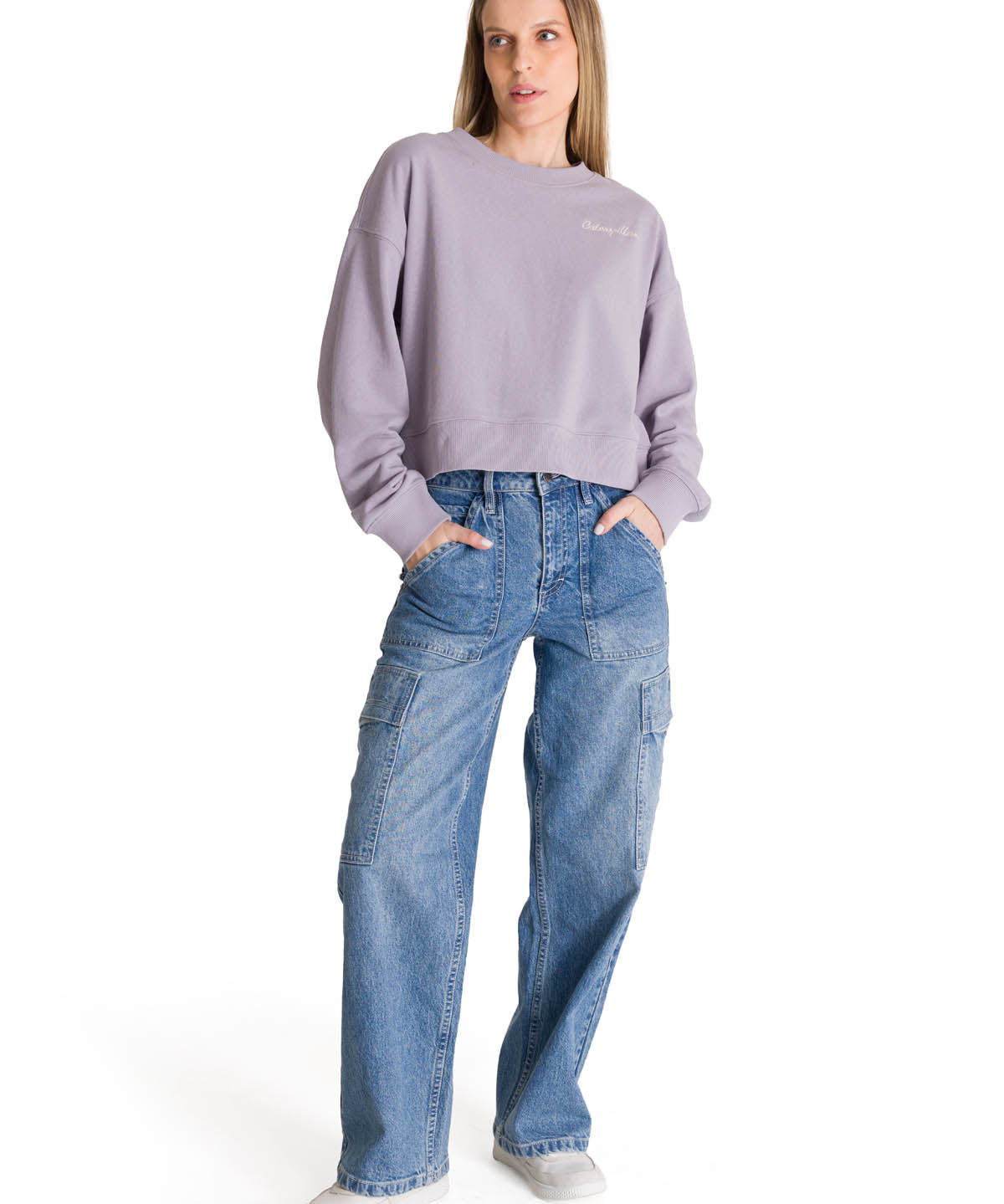 Polerón Crewneck Mujer Relaxed French Terry Lila CAT