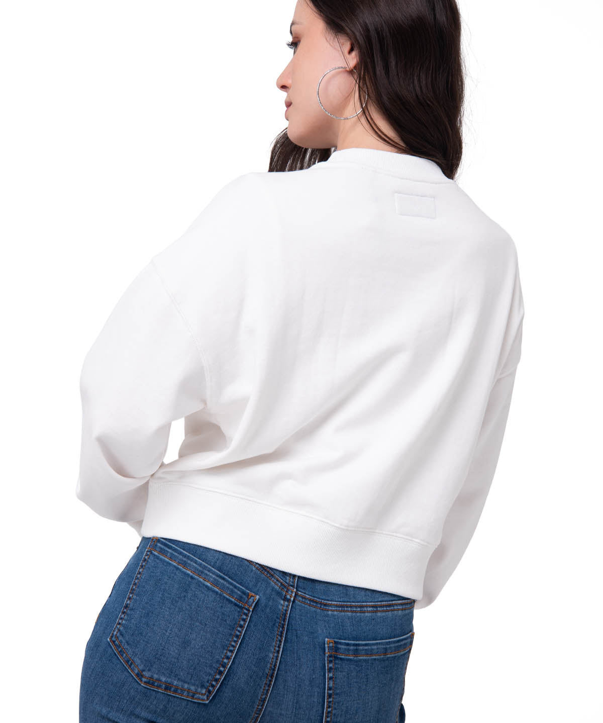 Polerón Mujer Relaxed French Terry Blanco Cat