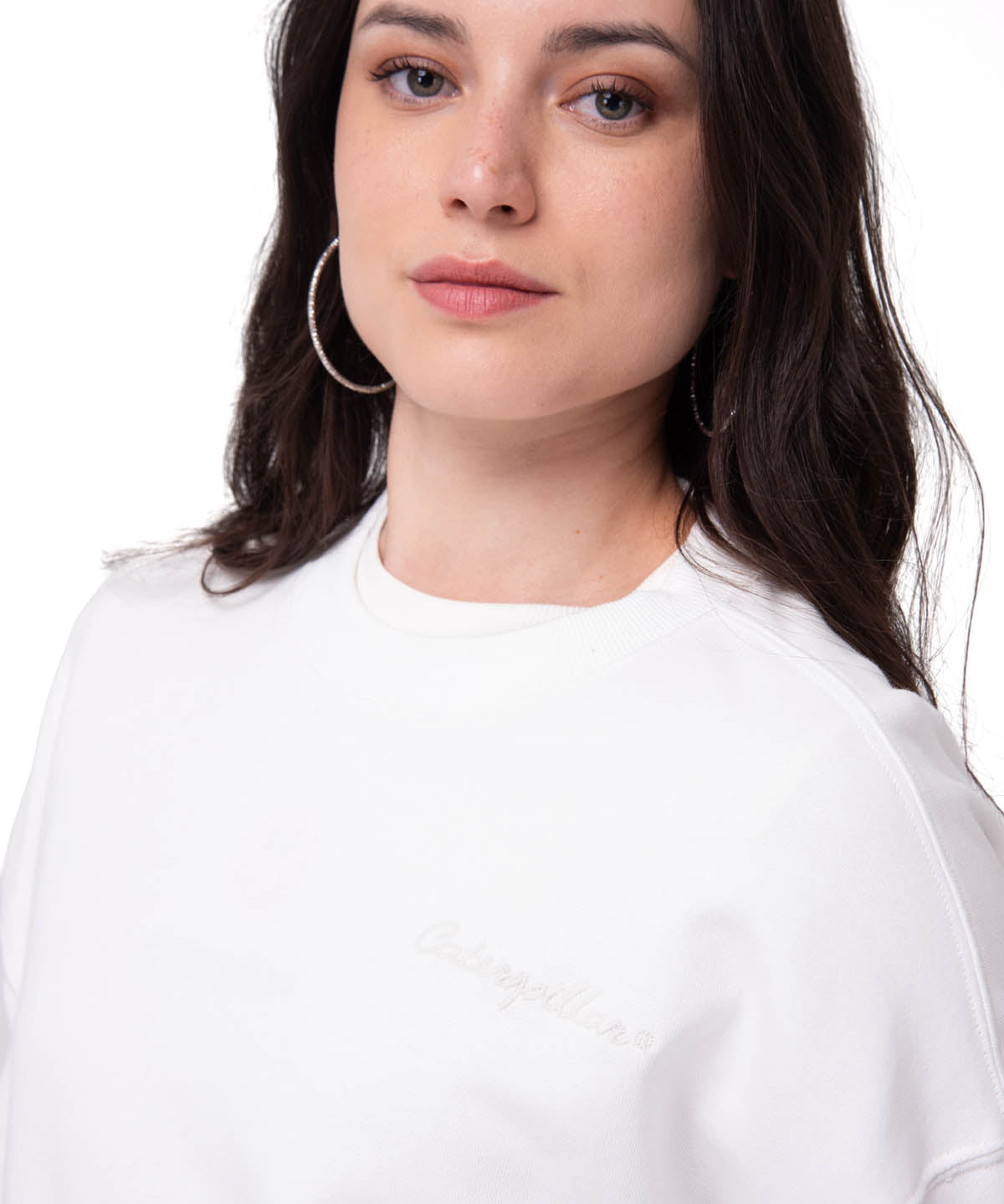 Polerón Mujer Relaxed French Terry Blanco Cat