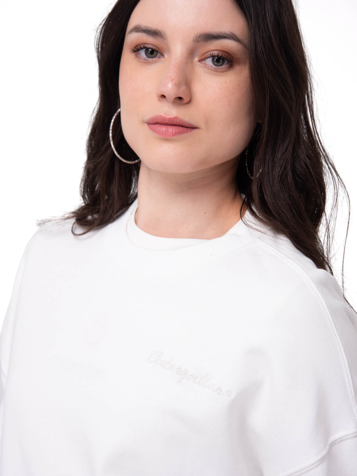 Polerón Mujer Relaxed French Terry Blanco Cat