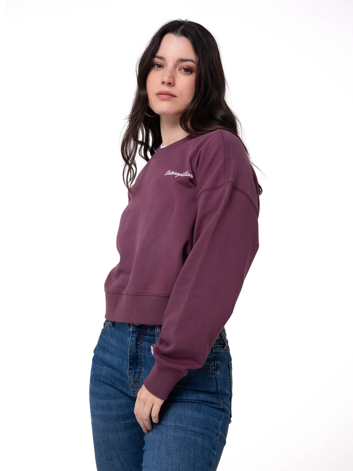 Polerón Mujer Relaxed French Terry Burdeo Cat