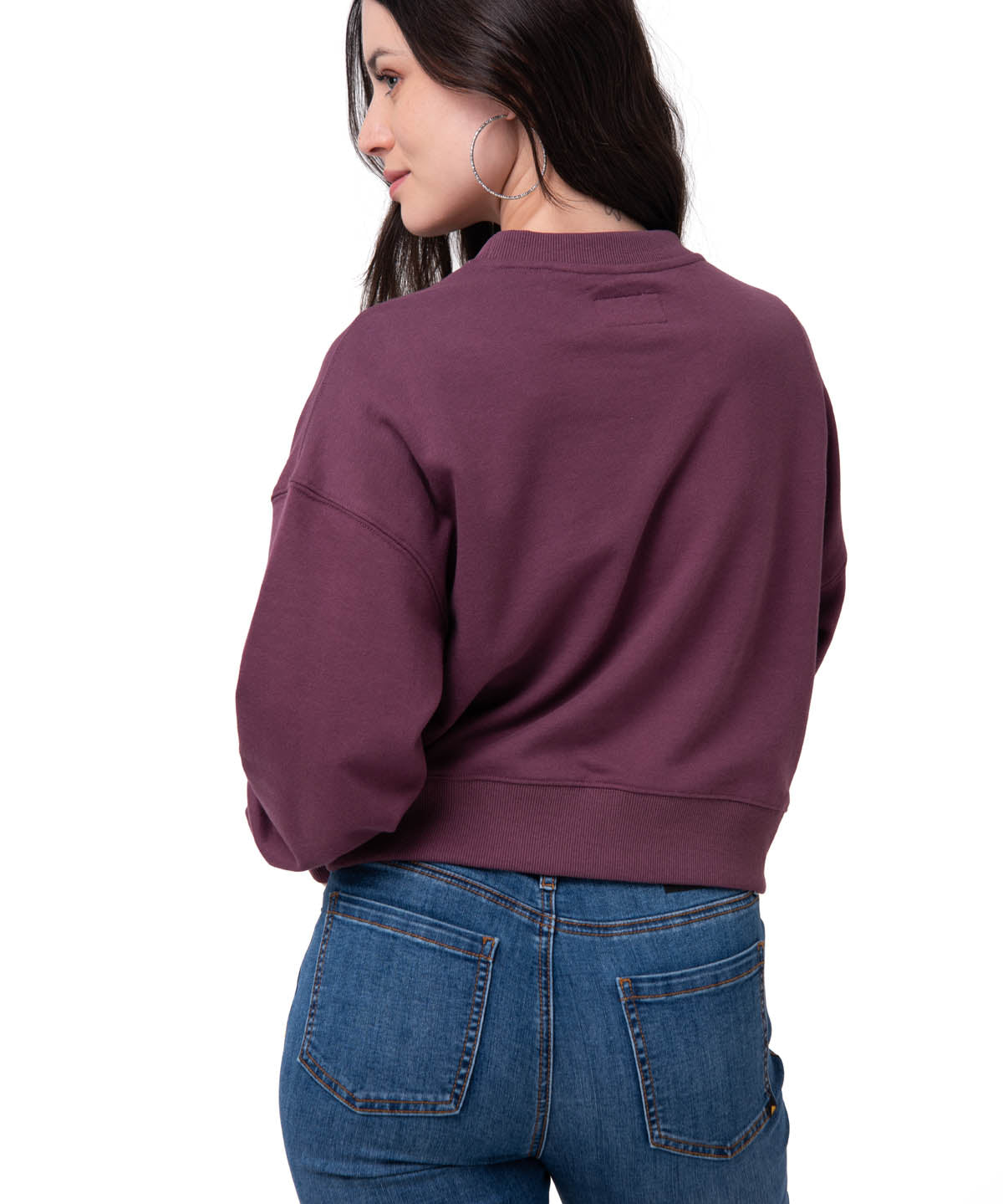 Polerón Mujer Relaxed French Terry Burdeo Cat