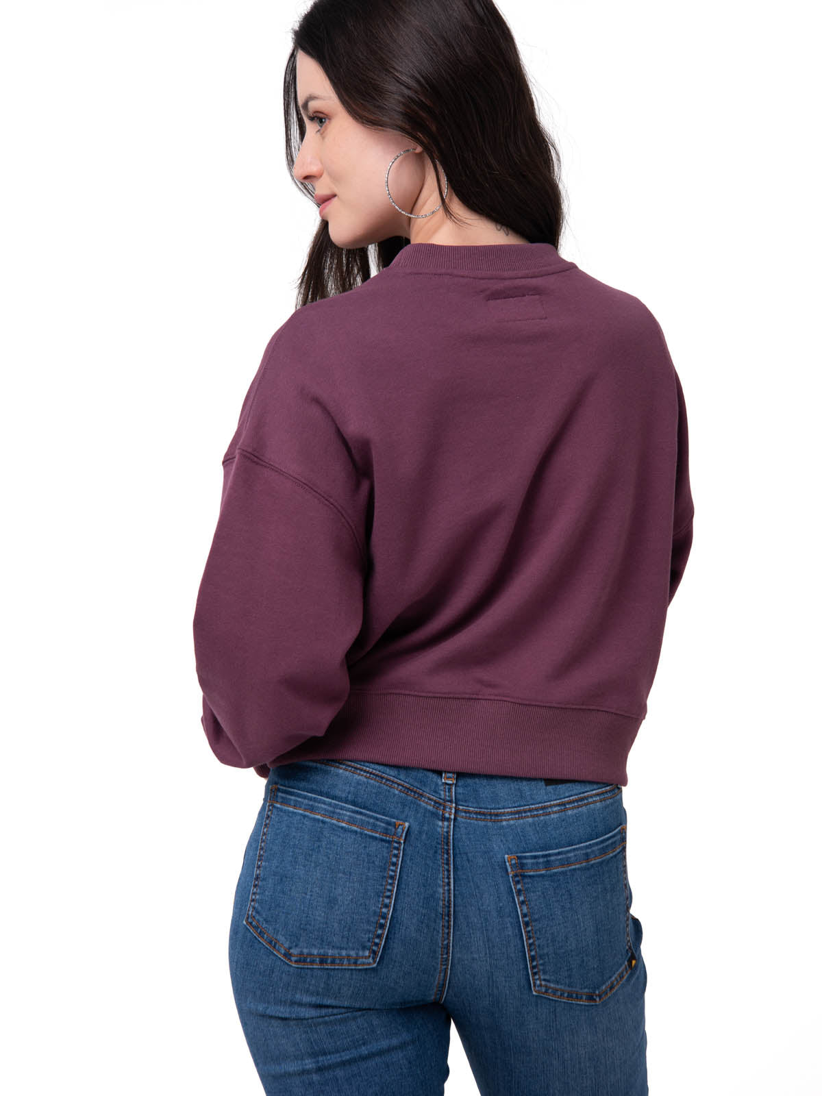 Polerón Mujer Relaxed French Terry Burdeo Cat