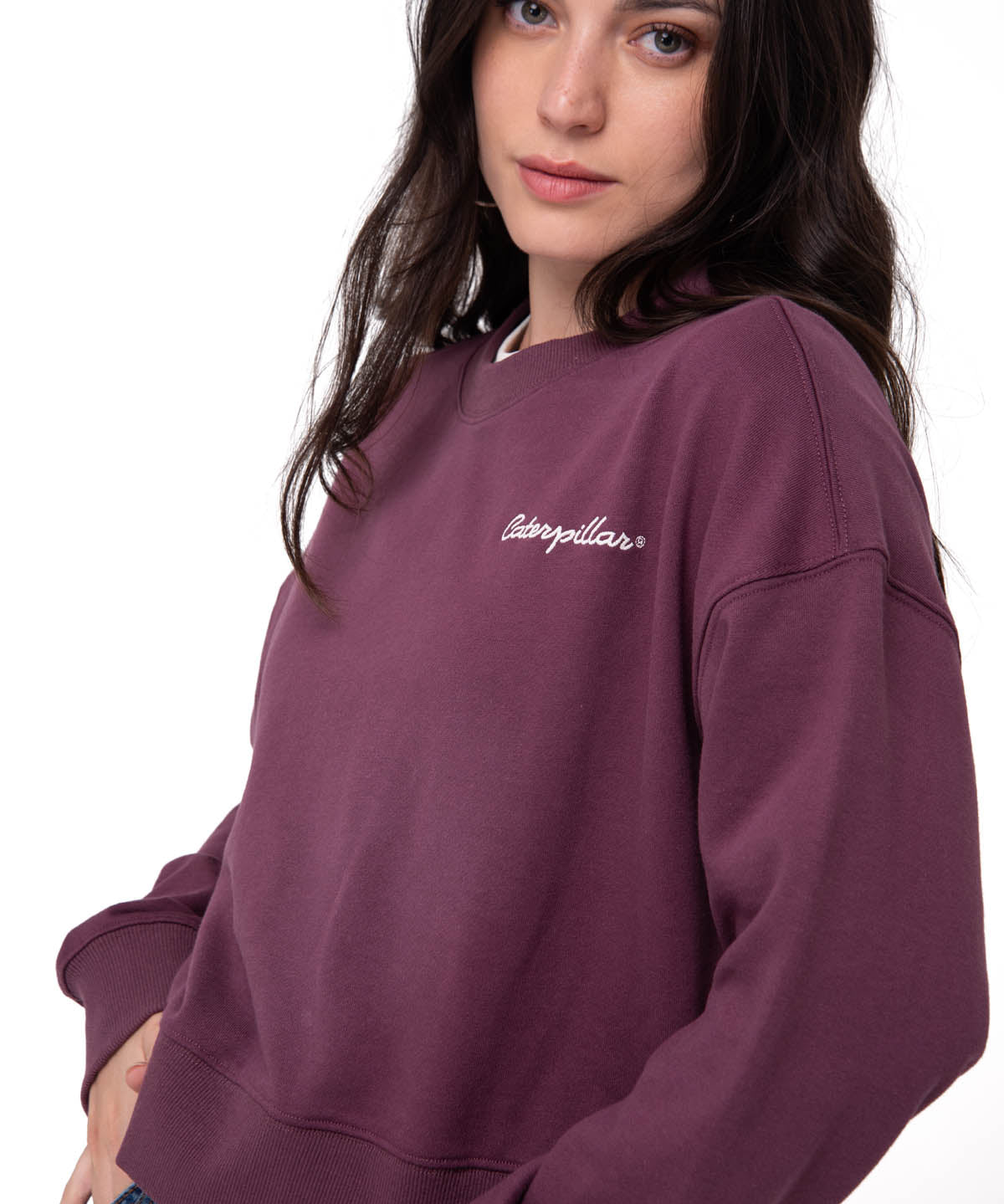 Polerón Mujer Relaxed French Terry Burdeo Cat