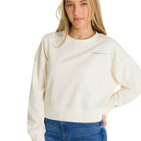 Polerón Full Zip Mujer Relaxed French Terry Blanco CAT