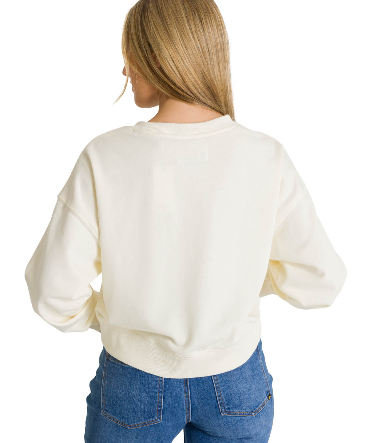 Polerón Full Zip Mujer Relaxed French Terry Blanco CAT