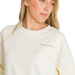 Polerón Full Zip Mujer Relaxed French Terry Blanco CAT