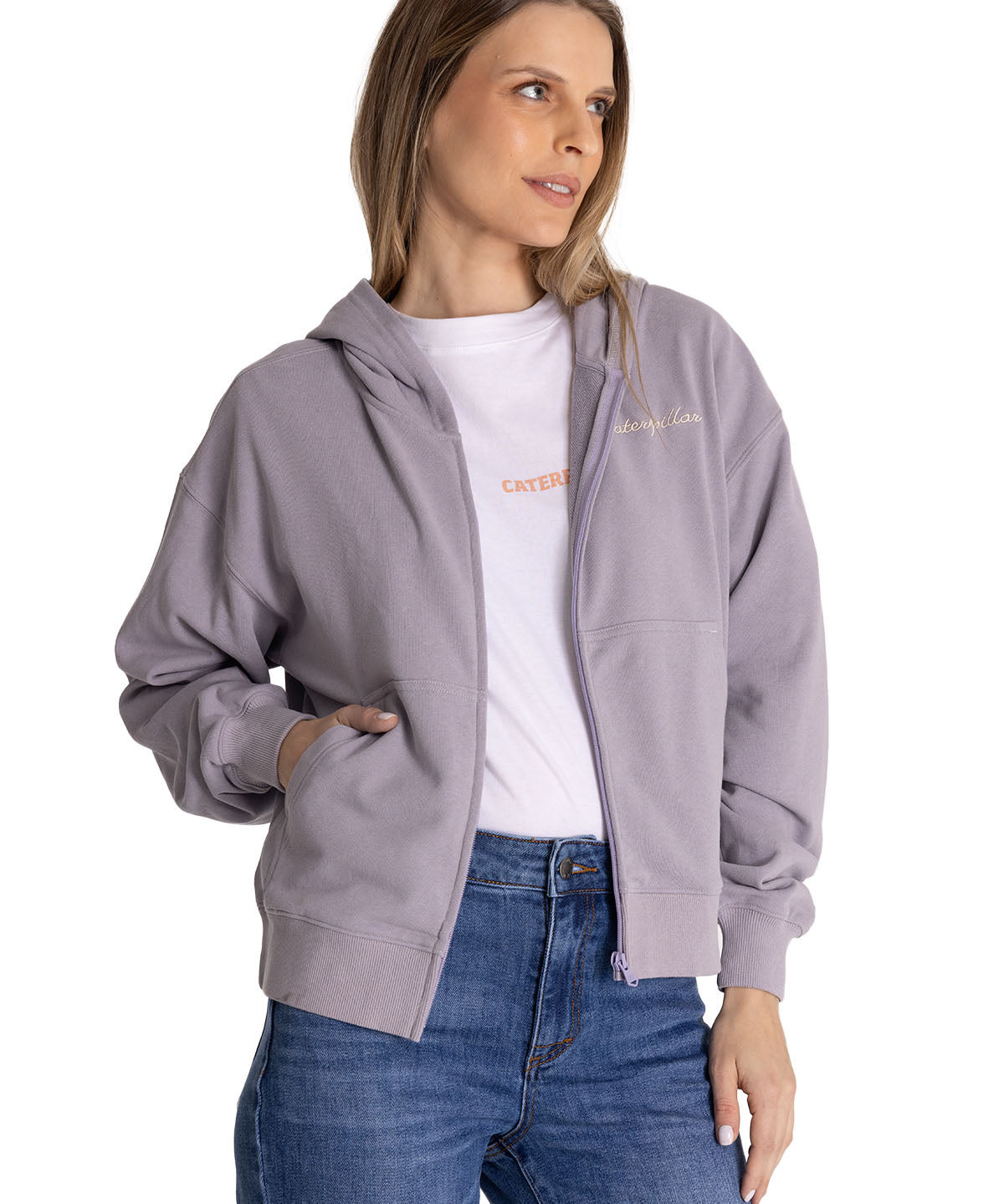 Polerón Crewneck Mujer Relaxed French Terry Lila CAT