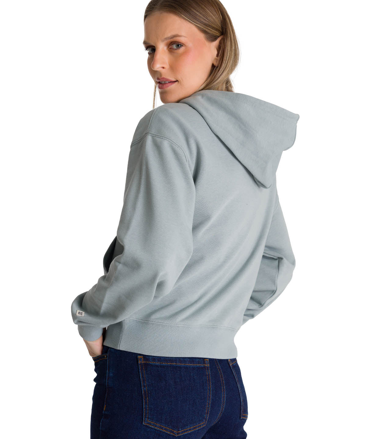 Polerón Crewneck Mujer Relaxed French Terry Celeste CAT