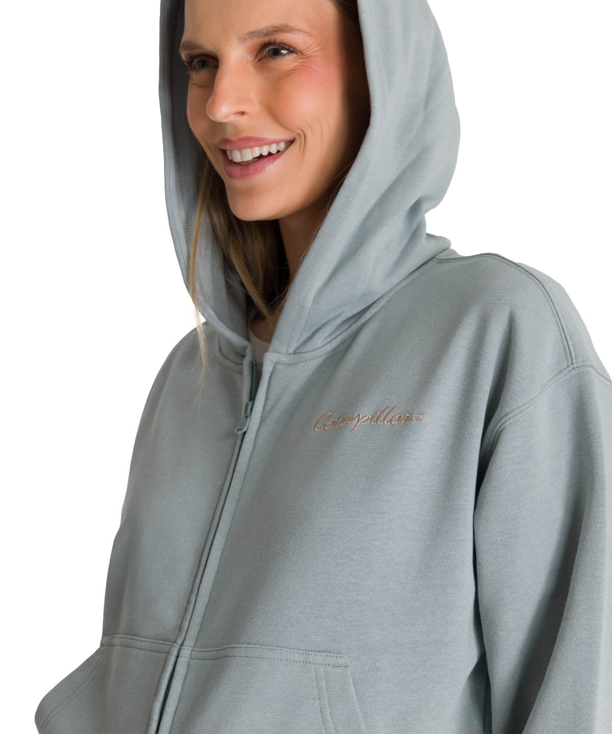 Polerón Crewneck Mujer Relaxed French Terry Celeste CAT