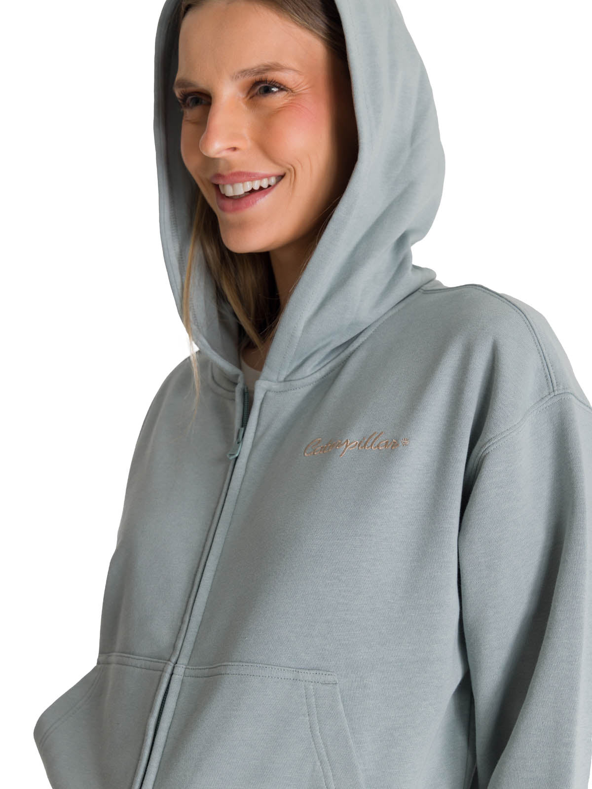 Polerón Crewneck Mujer Relaxed French Terry Celeste CAT