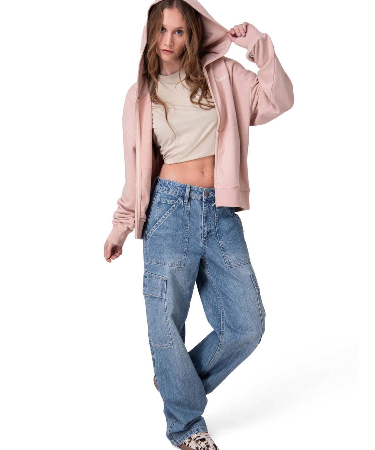 Poleron Mujer W Relaxed French Ter Rosado