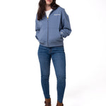 Polerón Mujer Relaxed French Terry Full Zip Azul Cat