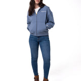 Polerón Mujer Relaxed French Terry Full Zip Azul Cat