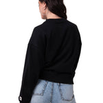 Polerón Crewneck Mujer Diseño French Terry Negro Cat