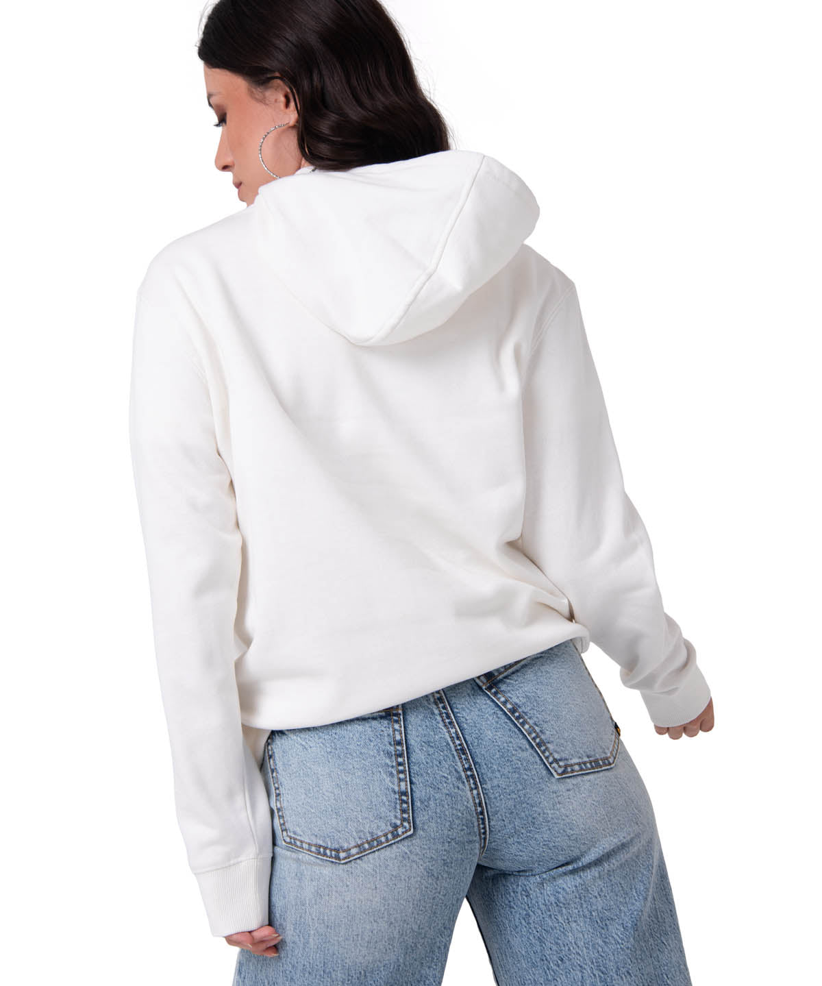 Polerón Con Gorro Mujer Fleece Caterpillar Blanco