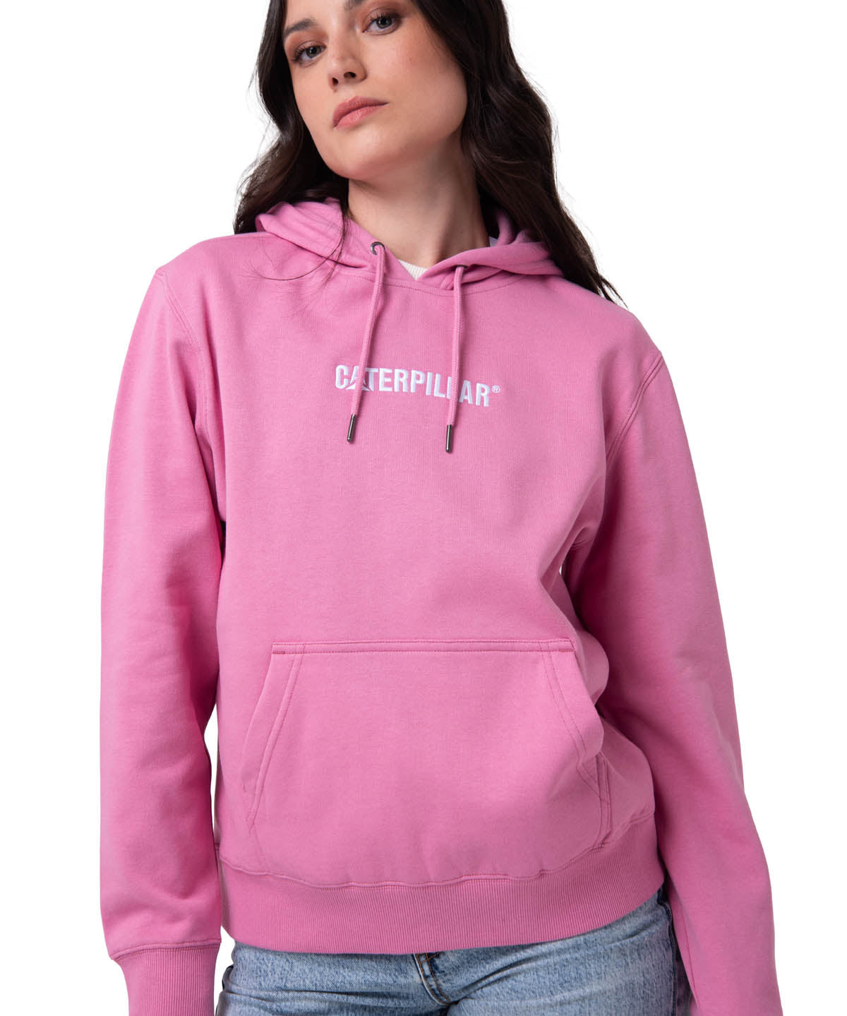 Polerón Con Gorro Mujer Fleece Caterpillar Rosa