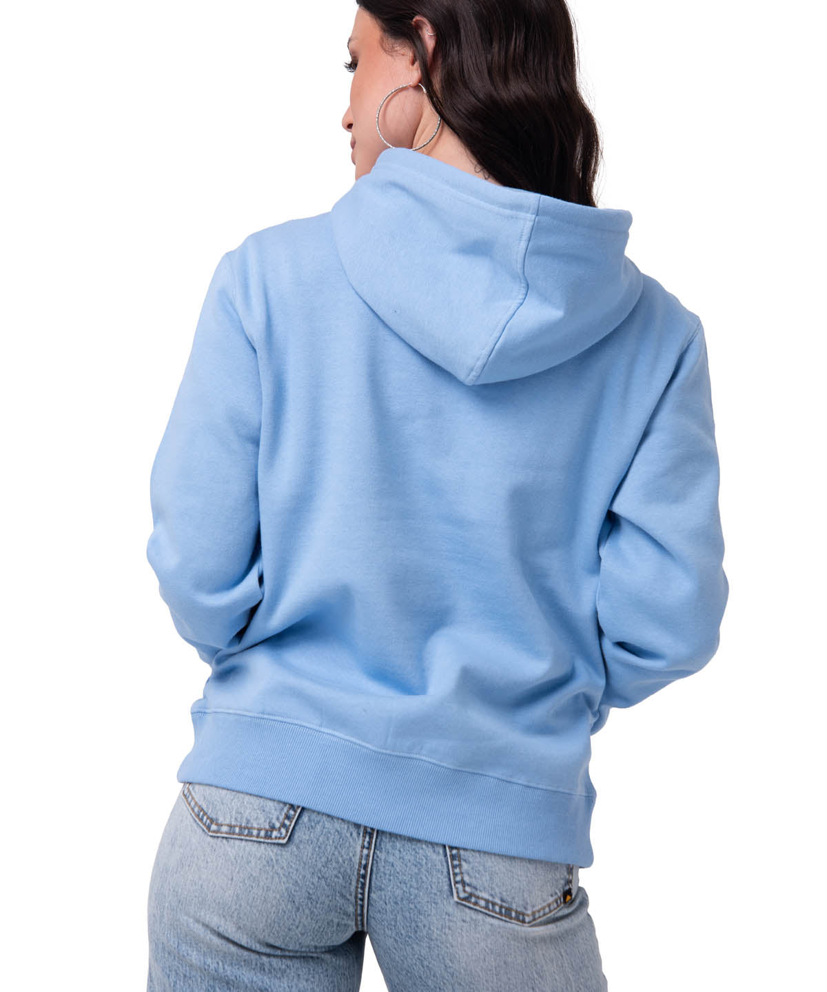 Polerón Con Gorro Mujer Fleece Caterpillar Celeste