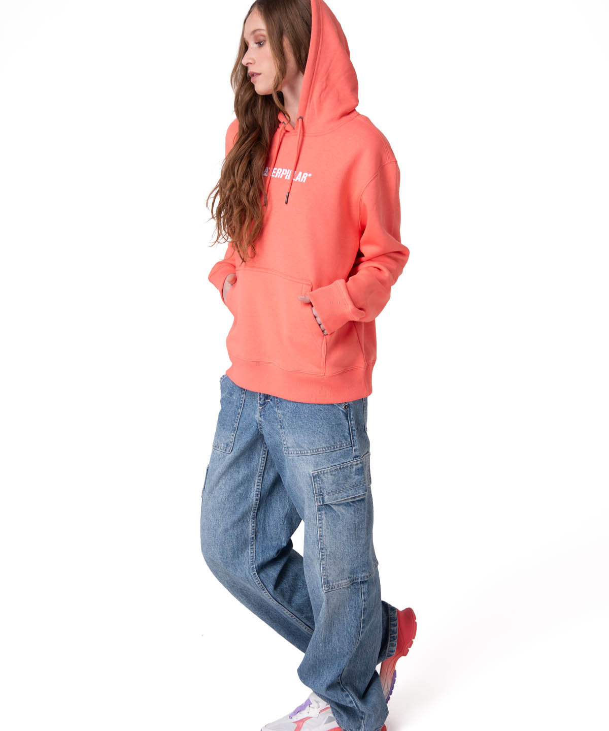 Poleron Mujer W Fleece Caterpillar Rosado