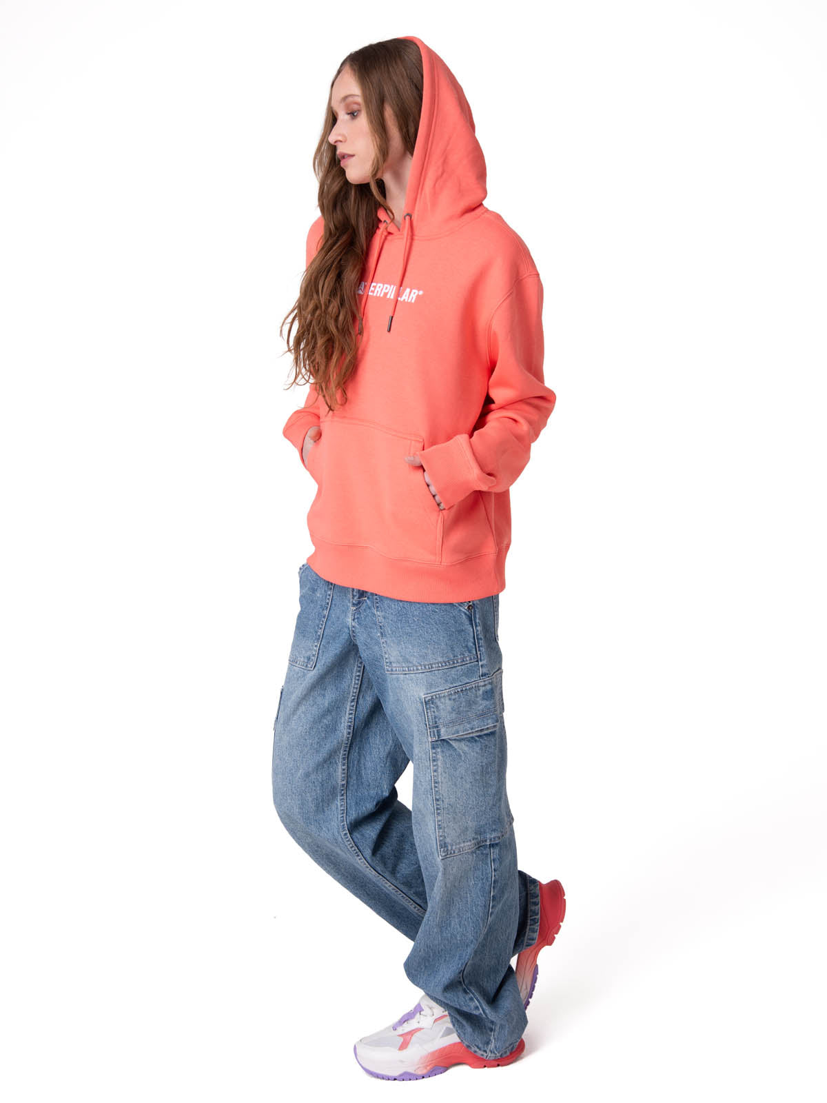 Poleron Mujer W Fleece Caterpillar Rosado